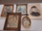 Assorted lithographs in period frames, photograph and oval frame print