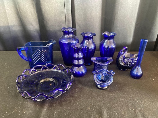 Assorted Cobalt Glassware