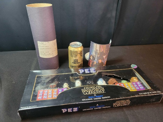 Star Wars Pez exclusive set and Episode 1 Pepsi limited edition gold can