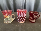 Vintage Collectible Glassware, Ruby. Amberina, Opalescent