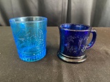 Vintage Collectible Glassware, Cobalt Mug