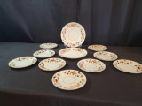 Group of Staffordshire Balmoral china, 9 small plates and 2 large plates