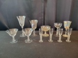 Crystal liqueur, Cambridge and assorted stemware glasses