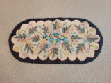 Vintage floral hook rug