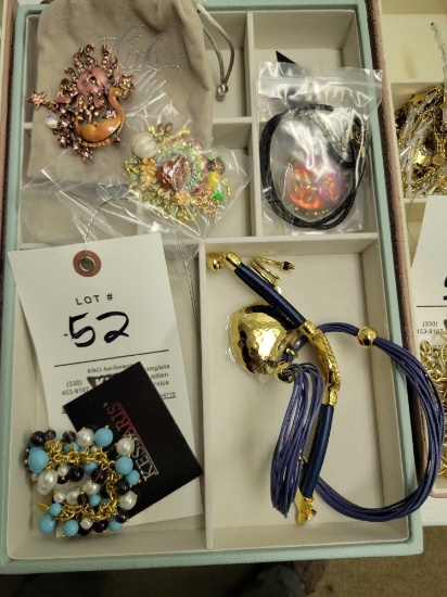 Costume Jewelry, pins, necklace