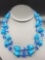 Gorgeous vintage blue art glass & rhinestone VENDOME necklace