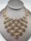 Vintage 1970s gold tone bib necklace signed Vendome