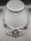 Signed 1950s purple rhinestone necklace, fancy
