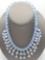 Vintage blue cut crystal beaded fringe necklace