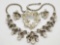 Vintage rhinestone necklace, earrings & pin