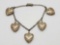 Vintage sterling silver puffy heart charm bracelet
