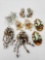 (5) vintage rhinestone earrings