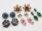 (5) pairs of vintage clip on rhinestone earrings