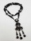 Vintage Miriam Haskell black glass pendant necklace