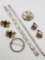 Vintage sterling silver jewelry: pins, bracelets, earrings