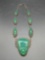 Vintage Green Onyx Ace Aztec Sterling Silver Mexico pendant & necklace