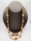 Vintage Vendome art glass & crystal beaded necklace & earrings
