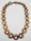 Unusual brass & Celluloid link necklace