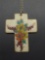 Enameled Cross Pendant with chain
