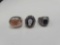 Lot of sterling heavy band rings, Cameo, Chrysler and large stone ring