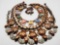 (4) vintage copper necklaces, 2 enamel