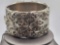 Wide vintage silver plated hinged bangle bracelet