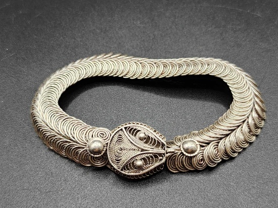 Vintage sterling silver snake bracelet