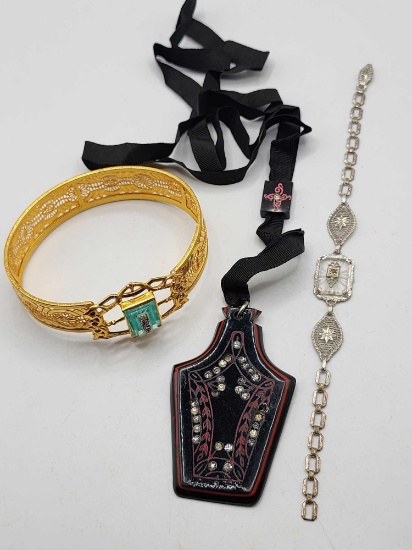 Art Deco costume jewelry: bracelets & necklace