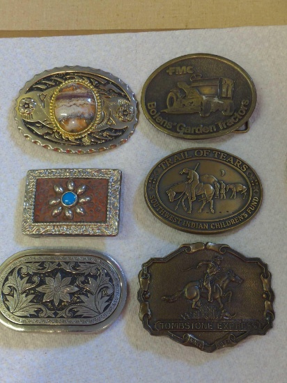 (7) Vintage Brass Belt Buckle lot