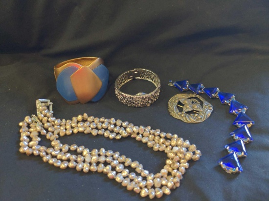 Costume Bracelets necklace and pin Jewelry lot