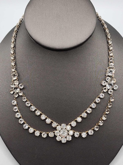 Vintage crystal festoon necklace
