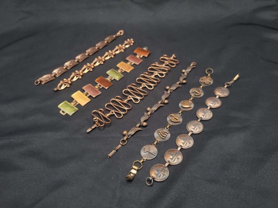 Vintage copper link bracelets
