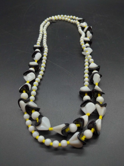 Miriam Haskell Tricolor glass necklace