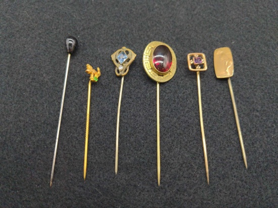 (6) Early Hat & Stick Pins