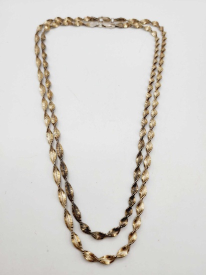 (2) Vintage sterling silver chain necklaces