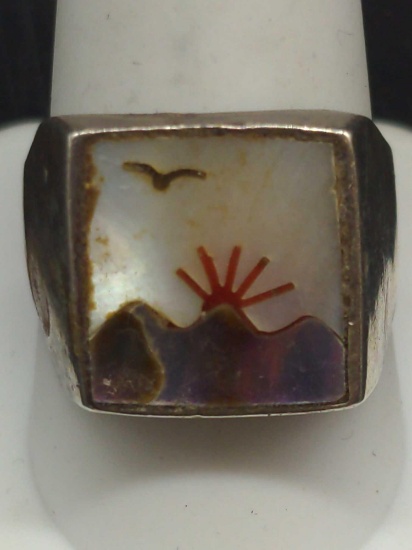 Shell Inlay Ring Sterling Silver ?