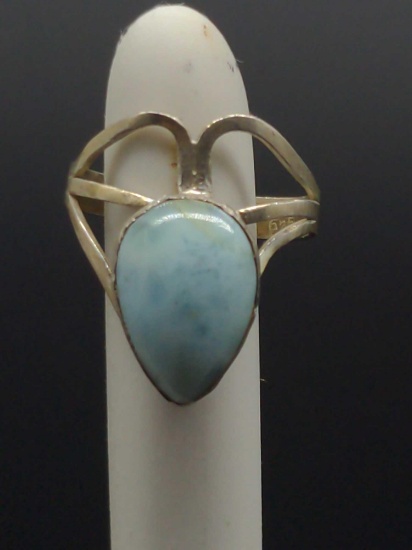 Sterling Silver & Larimar Ring