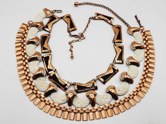 (3) vintage copper necklaces