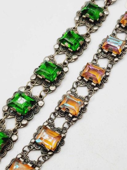Vintage jeweled Mexican bracelets