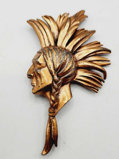 Hard to find Cecil Demille Native American Indian pin