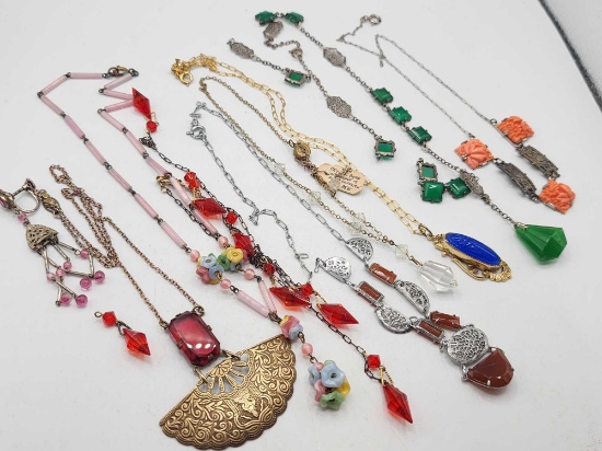 Art Deco necklaces, REPAIR LOT