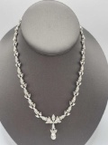 Vintage sterling silver rhinestone necklace