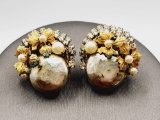 Vintage Miriam Haskell faux pearl earrings