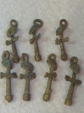 (7) African Metal Fertility Figural Beads