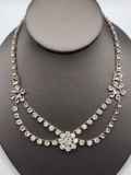 Vintage crystal festoon necklace