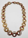 Unusual brass & Celluloid link necklace
