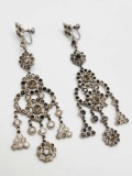 Art Deco / flapper vintage rhinestone dangle earrings