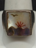 Shell Inlay Ring Sterling Silver ?