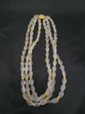 Vintage glass bead and sterling 3 strand necklace