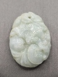 Older Chinese stone carving pendant with bat design